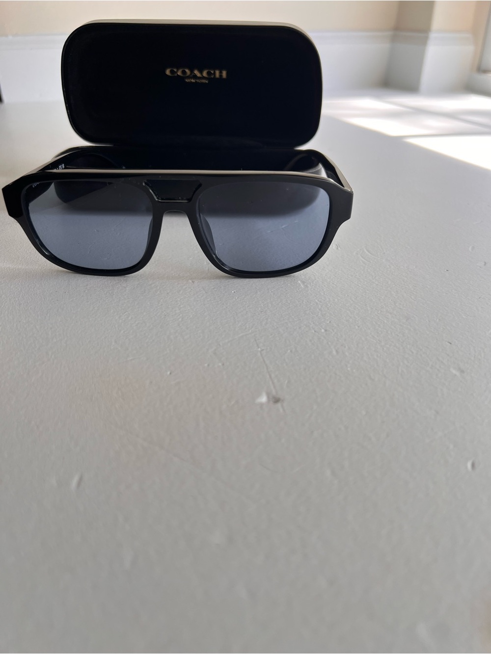 Coach Black Frame Sunglasses with Gray Lenses